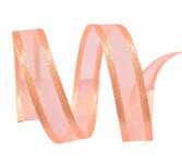 Organza|satijn lint Perzik