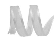 Organza lint met satijn bies,wit