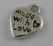 Made with love bedeltjes, zilver hartje
