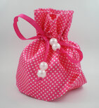Roundbag,roze stipjes