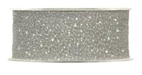 Organza lint glinstering grijs|40mm