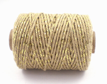 Cotton cord taupe/goud