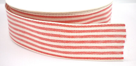 Stripe Wit/rood 25mm