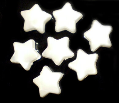 Witte kunststof ster kralen