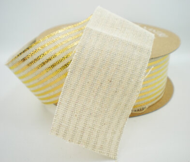 Gold stripes cotton lint