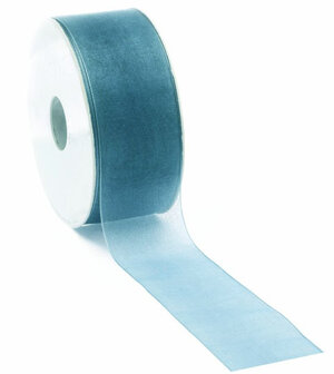 Organza lint donker turquoise 25mm
