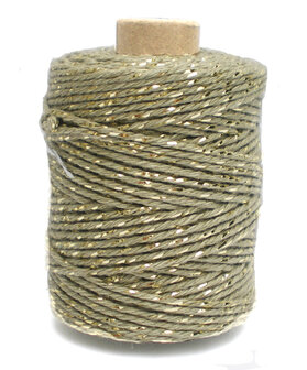 Cotton cord sage/goud