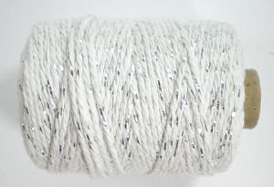 Wit/zilver cotton cord
