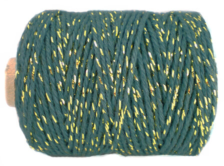 Cotton cord zeeblauw/goud