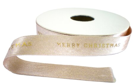 Lichtroze metallic merry Christmas lint