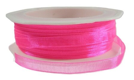 Organza lint neon roze, 7mm