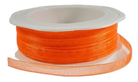 Organza lint neon oranje, 7mm