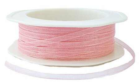 Organza lint 3mm|lichtroze