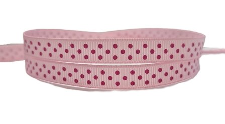 Grosgrain stippen lint lichtroze-roze