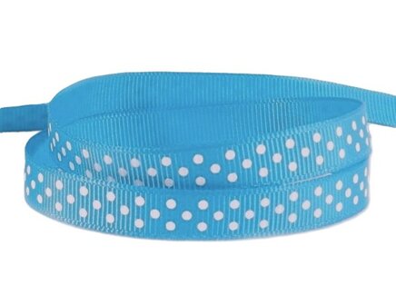 Grosgrain stippenlint blauw