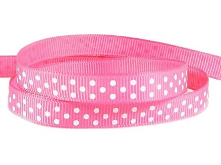 Grosgrain stippenlint roze