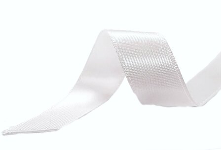 Wit satijnlint 22mm