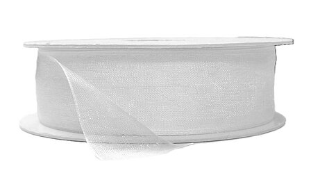 Organza lint wit 25mm