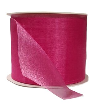 Voile organza lint breed roze 70mm 