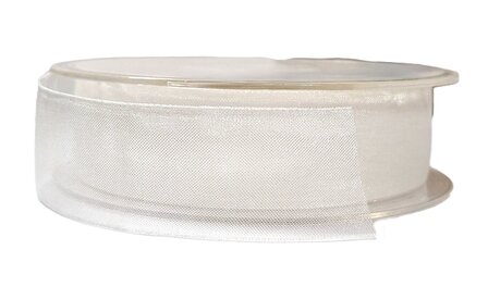 Organza lint wit 25mm