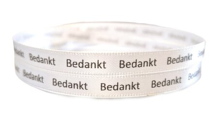 Bedankt lint wit grijs
