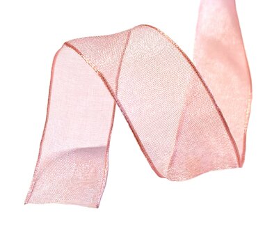 Organza lint met draad oudroze
