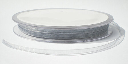 Organza lint 3mm|zilver