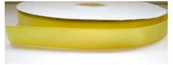 Geel  stippen lint satijn,16mm