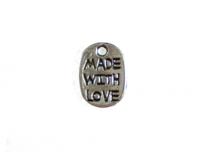 Made with love bedel,zilver ovaal