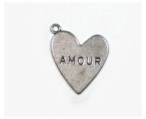 Amour bedeltjes antiek zilver, 18 mm