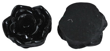 Cabochons Zwarte bloem 16mm 
