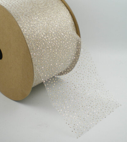 Organza lint glinstering champagne|63mm