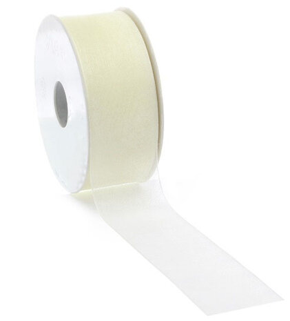 Organza lint ivoor 25mm