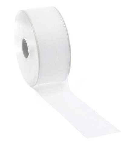 Organza lint wit 25mm
