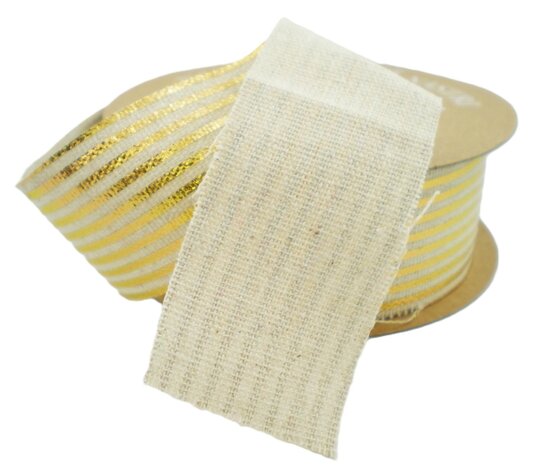 Gold stripes cotton lint