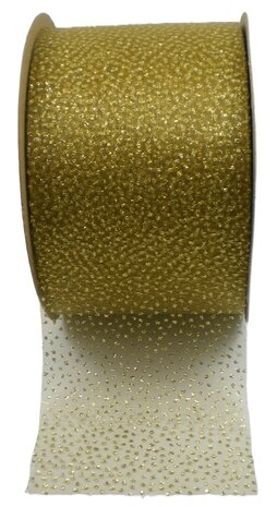 Organza lint glinstering goud|63mm