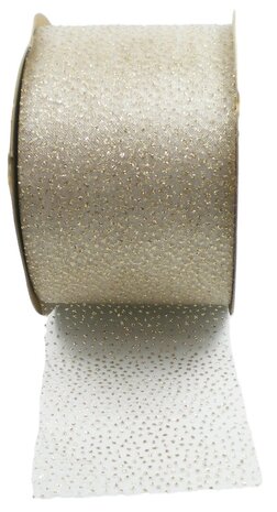 Organza lint glinstering champagne|63mm