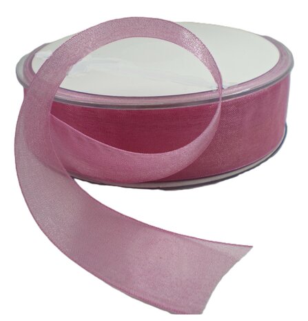 Organza lint oudroze 25mm