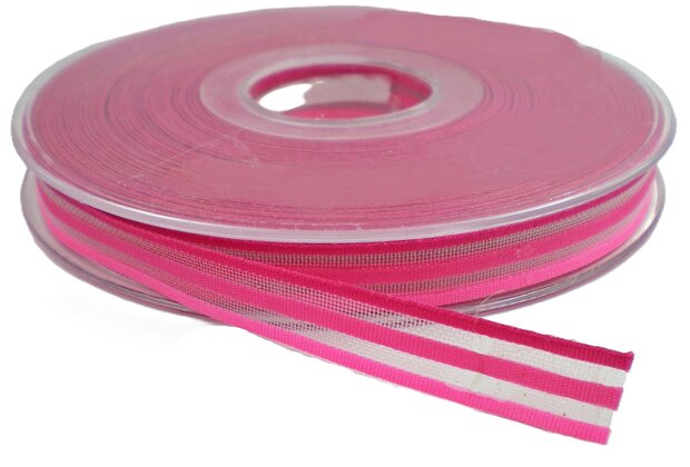 Gestreept lint roze,10mm