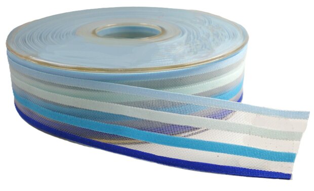 Organza streepjes lint blauw