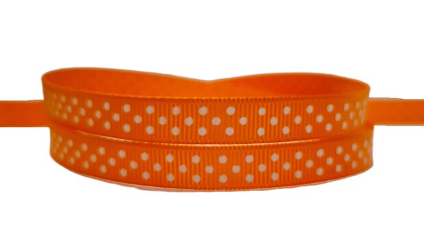 Grosgrain stippenlint oranje