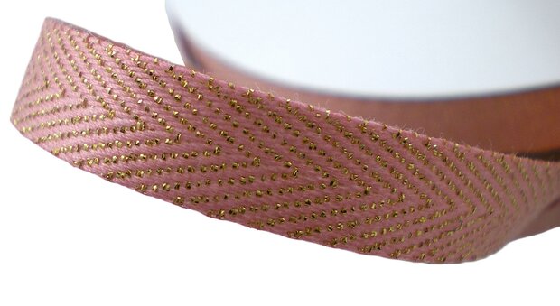 Twill lint roze|goud