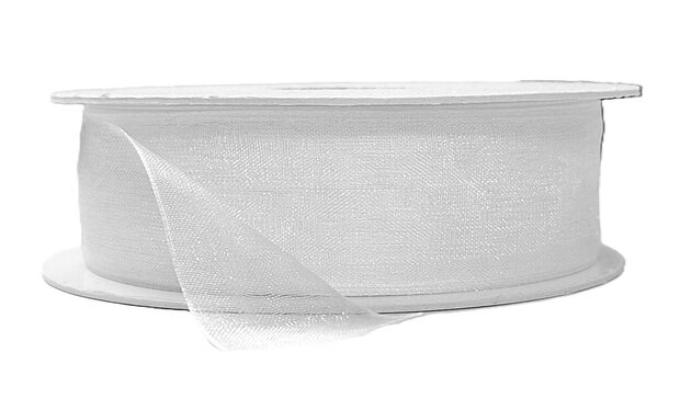 Organza lint wit 25mm