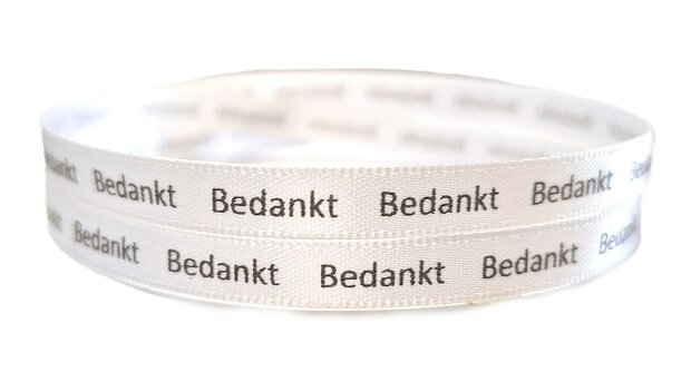 Bedankt lint wit grijs