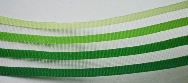 Gestreept lint groen,25mm