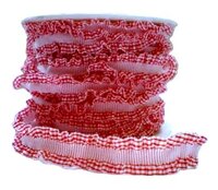 Rood geruit roezel lint