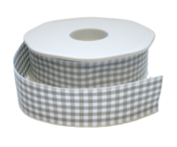 Grijs geruit lint, 25mm