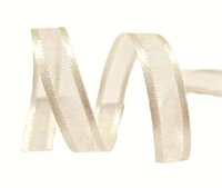 Organza|satijn lint ivoor