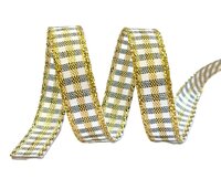 Goud groen geruit lint