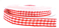 Geruit lint rood,10mm